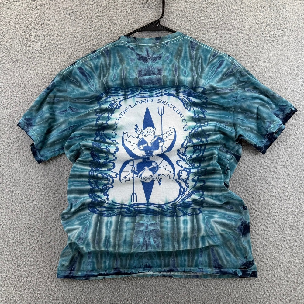 Gildan Gnomeland Security Tie‎ Dye T-Shirt Mens Medium Blue Black Gnome Graphic - Picture 13 of 15